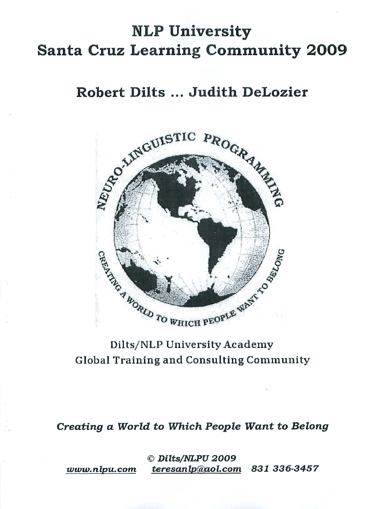 NLP practitioner certification course (Dilts)