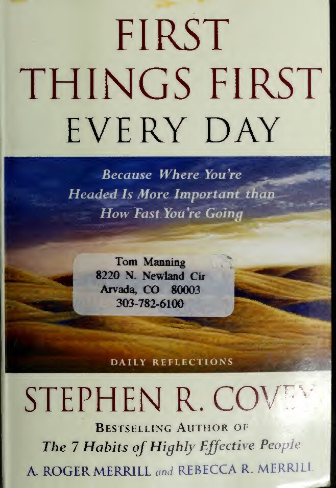 First things first every day