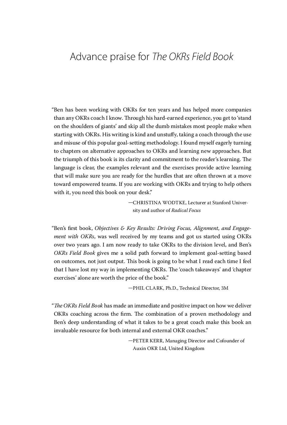 The OKRs Field Book A Step-by-Step Guide for Objectives and Key Results Coaches